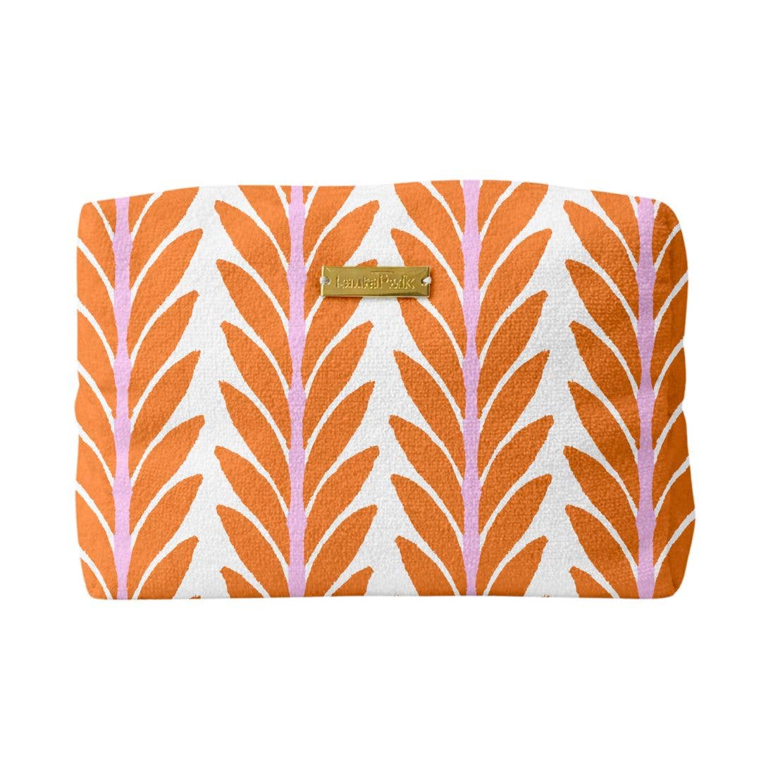 Frond Orange Terry Beach Pouch