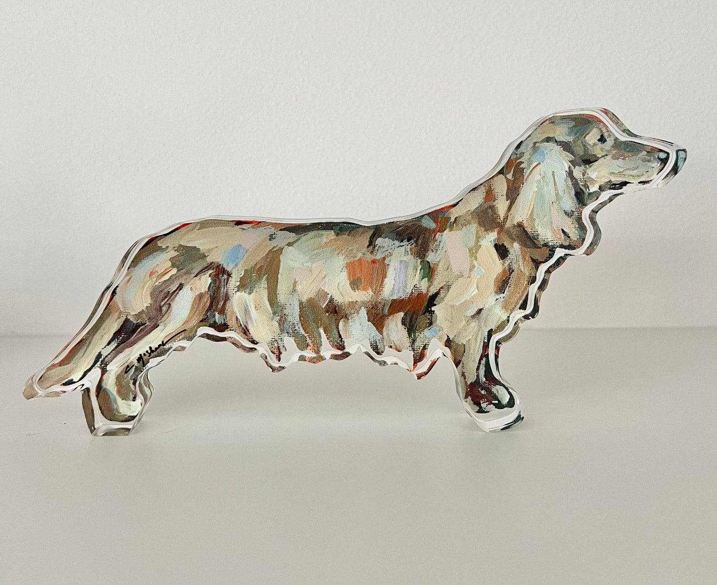 "Dachshund Long-haired" acrylic shelfie
