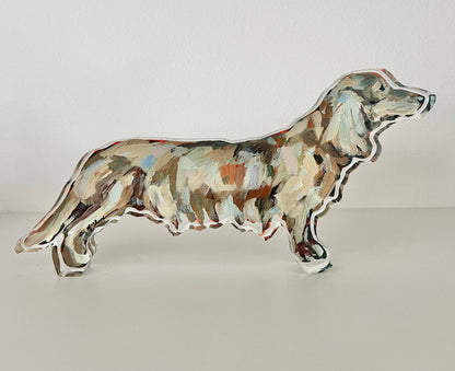 "Dachshund Long-haired" acrylic shelfie
