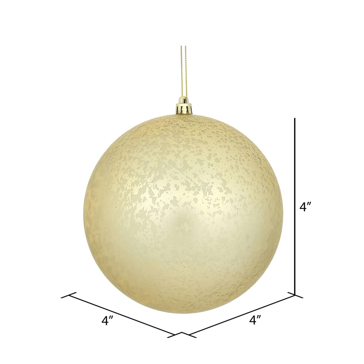 4" Champagne Matte Mercury Ball