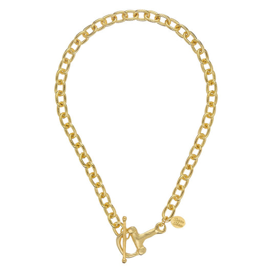 Gold Horse Bit Toggle Necklace