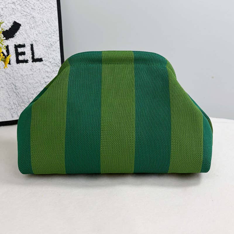 Stripe Design Clutch Bag