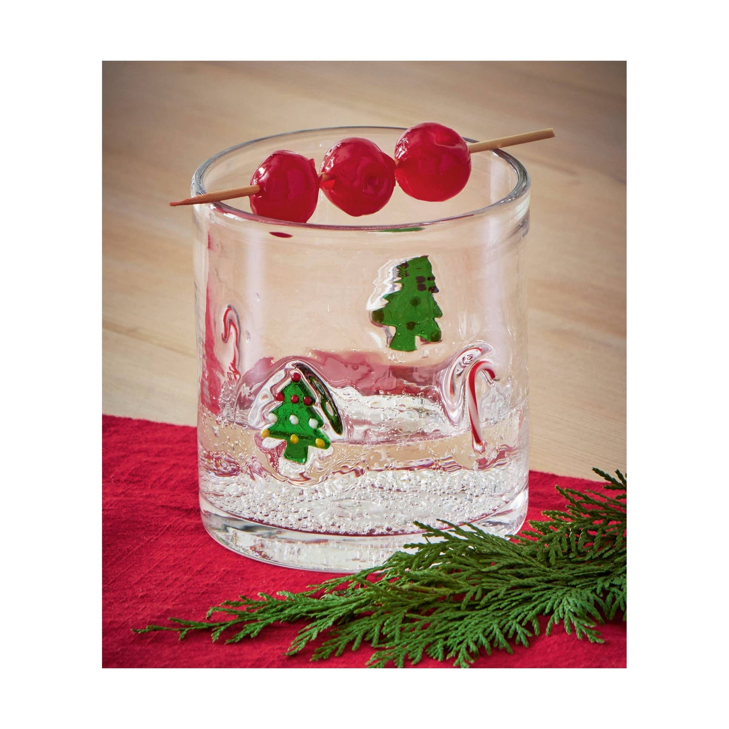 Christmas Tree & Candy Cane Glass