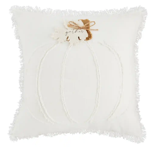 Square White Pumpkin Pillow