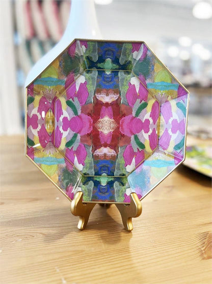 Cabana Pink Decoupage Glass Plate