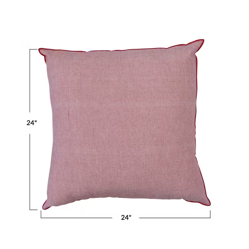 Square Throw Pillow - Red