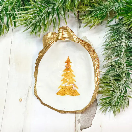 Tree Oyster Trinket Dish - Gold