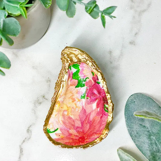 Summer Blooms Oyster Trinket Dish