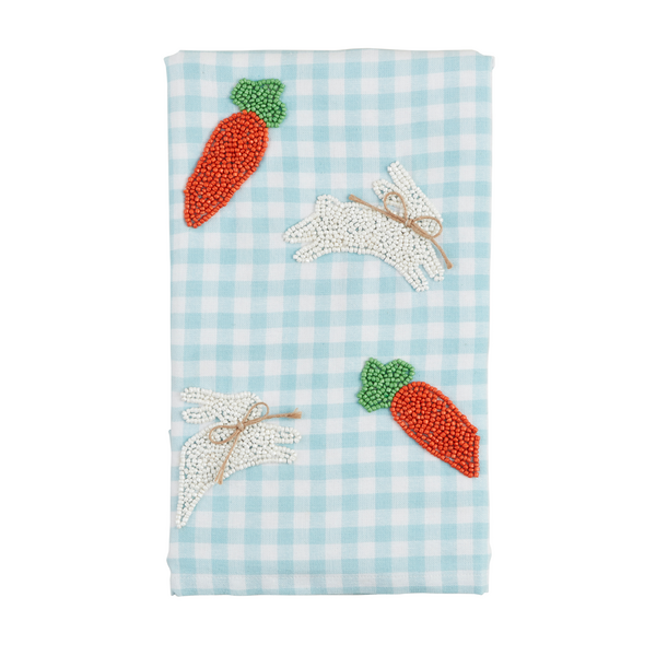 Bunny Carrot Beaded Hand Towel