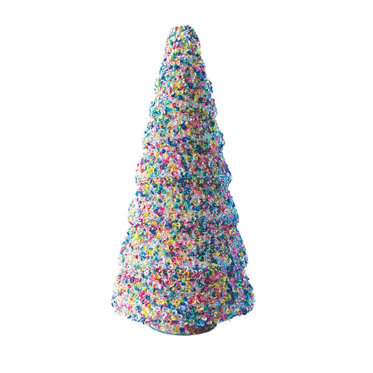 Large Glass Tree w/ Sequins, Multi Color