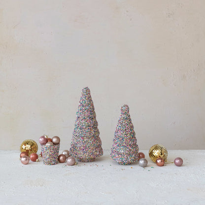Small Glass Tree w/ Sequins, Multi Color