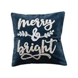 Merry & Bright Navy Velvet Pillow