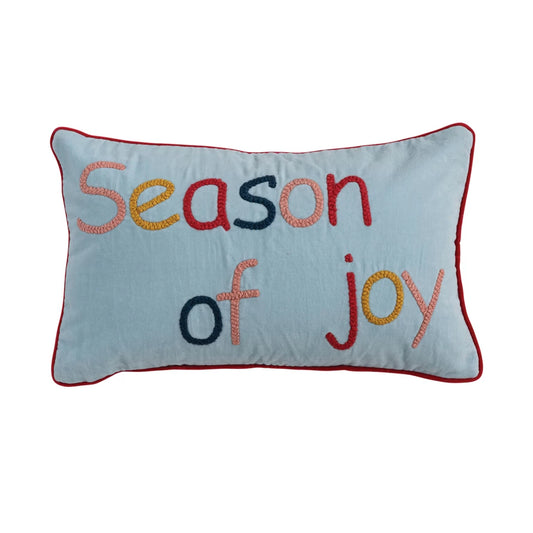 Season of Joy Cotton Velvet Lumbar Pillow