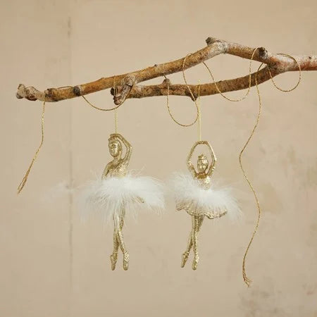 Plastic Ballerina Ornament with Feather Skirt 2